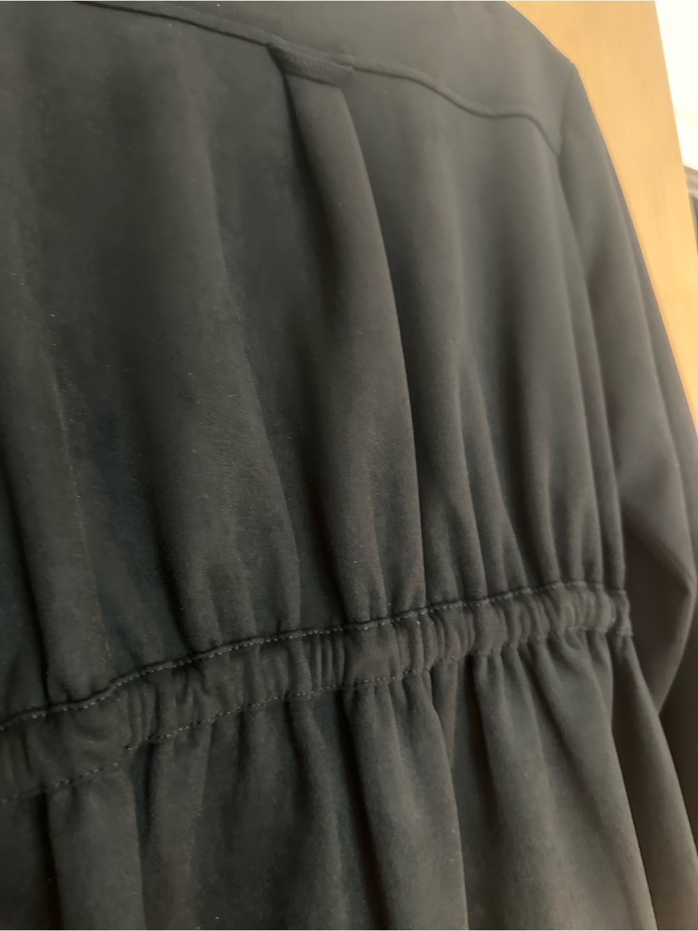 Calvin Klein Black ultra suede Drawstring Shirt Dress - Picture 4 of 6